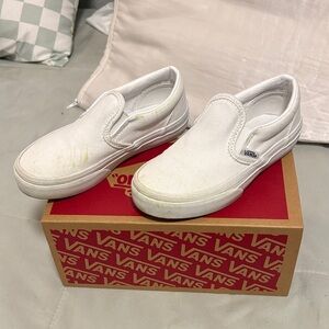 Vans Kids Classic White Slip-On Sneakers